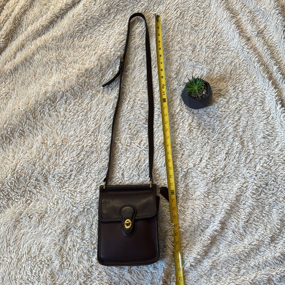 👜Vintage Coach 9930 Murphy Willis Crossbody Bag Leather Dark Brown - Picture 4 of 16